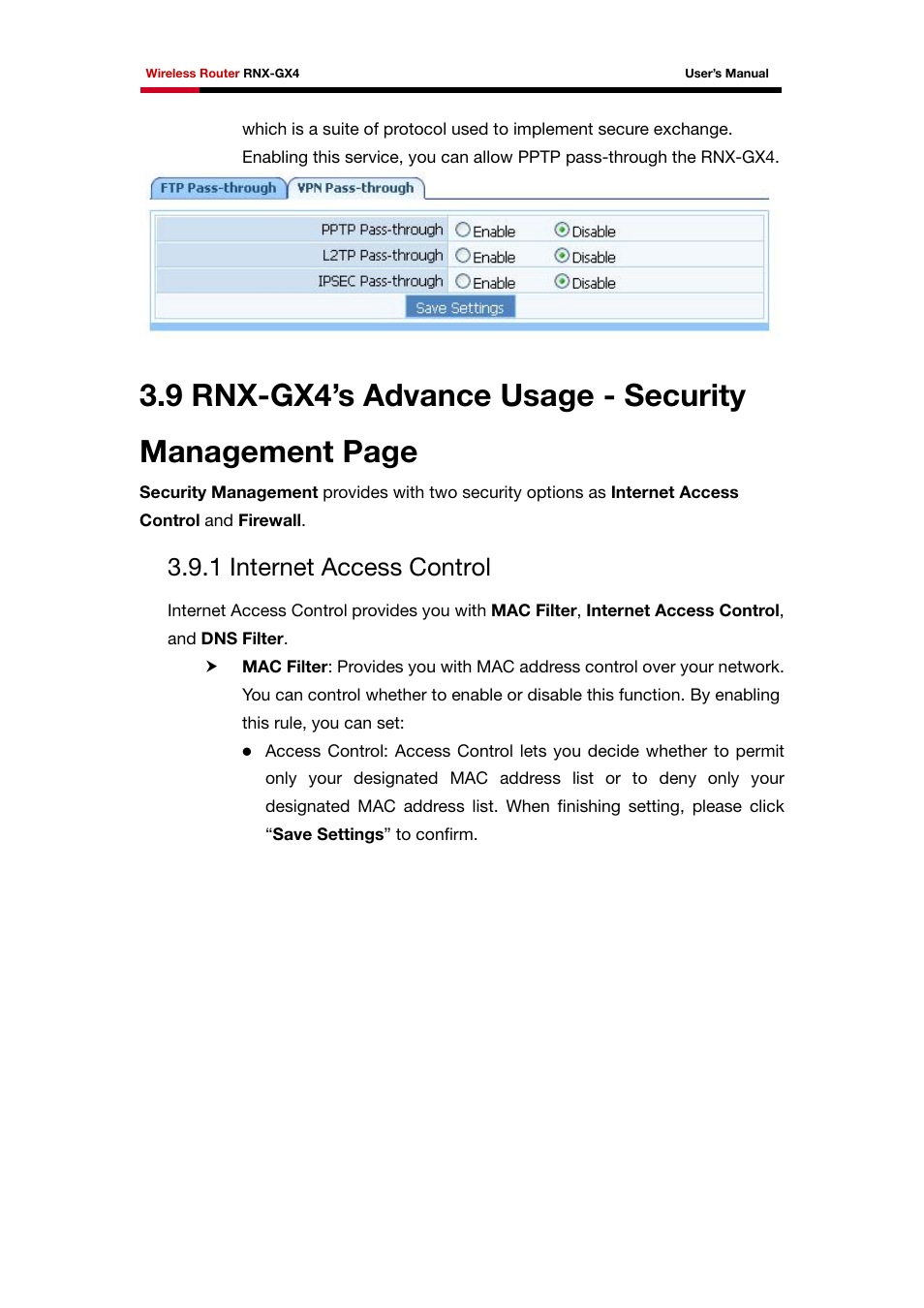 1 internet access control | Rosewill RNX-GX4 User Manual | Page 43 / 52