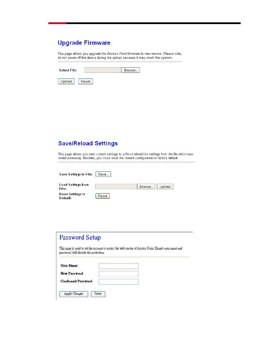 78 management – save/reload settings, 79 management – password | Rosewill RNX-N400LX User Manual | Page 58 / 72