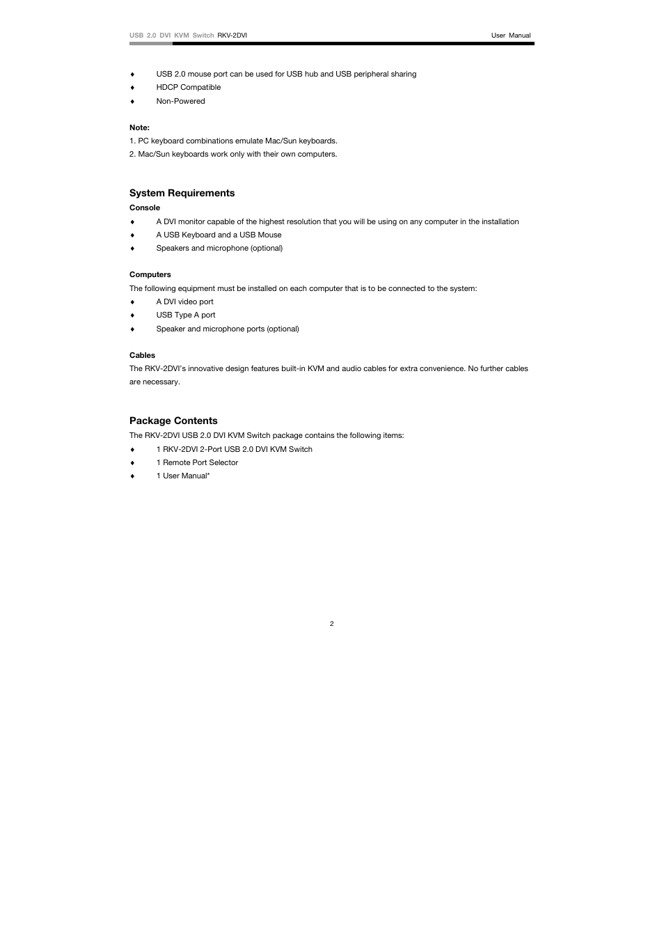 Rosewill RKV-2DVI User Manual | Page 3 / 12