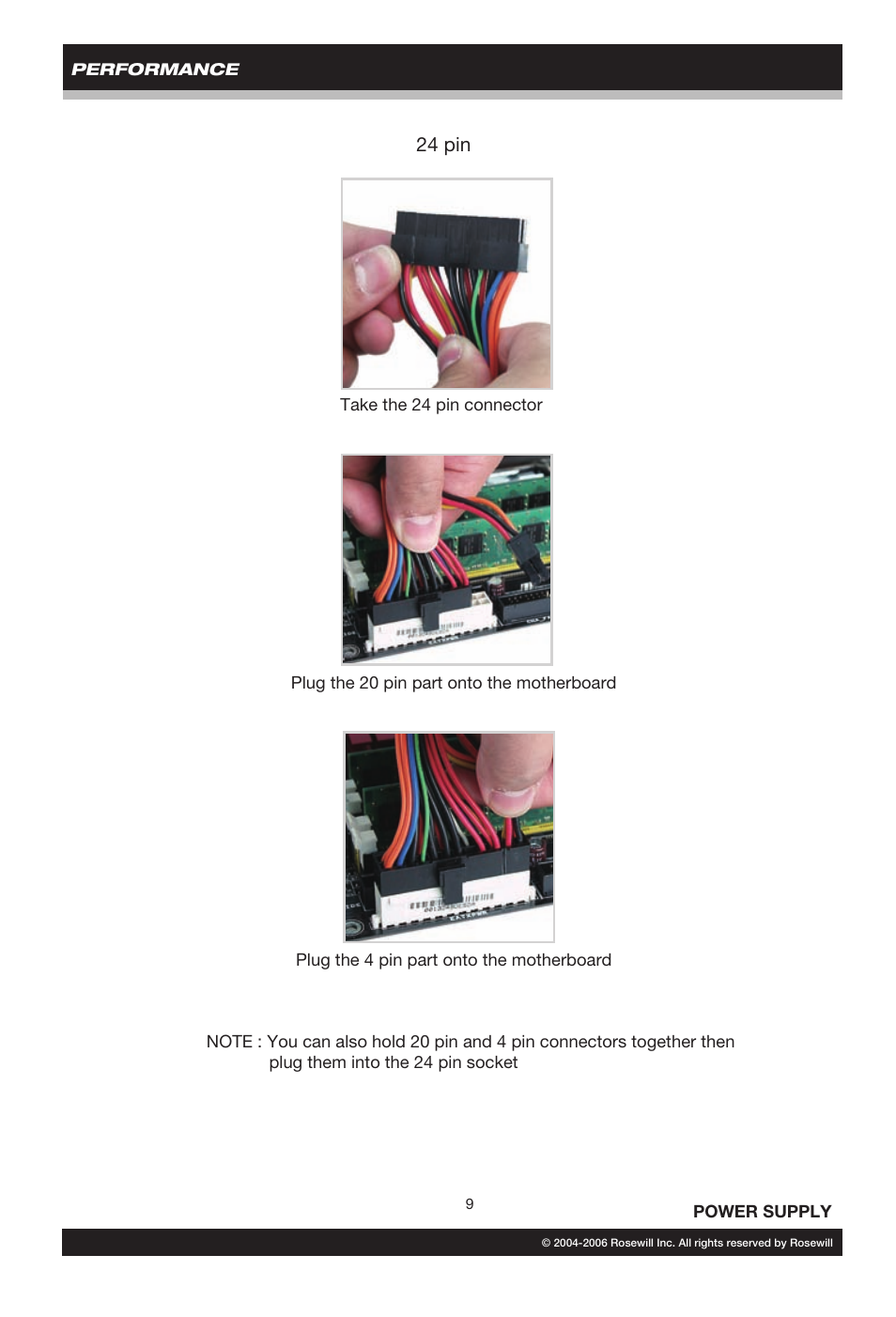 24 pin | Rosewill RP500-2 User Manual | Page 10 / 14