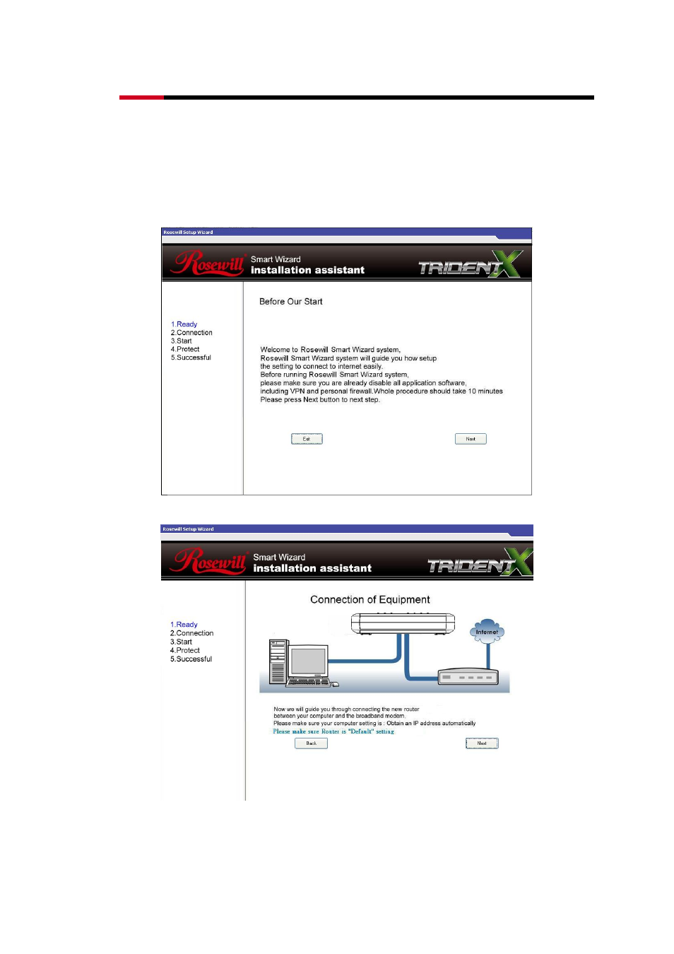 2 setup wizard – configuration | Rosewill ROUTERRNX EASYN400 User Manual | Page 13 / 112