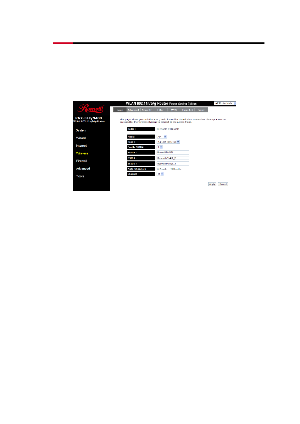 6 rnx-easyn400’s wireless page | Rosewill ROUTERRNX EASYN400 User Manual | Page 45 / 112