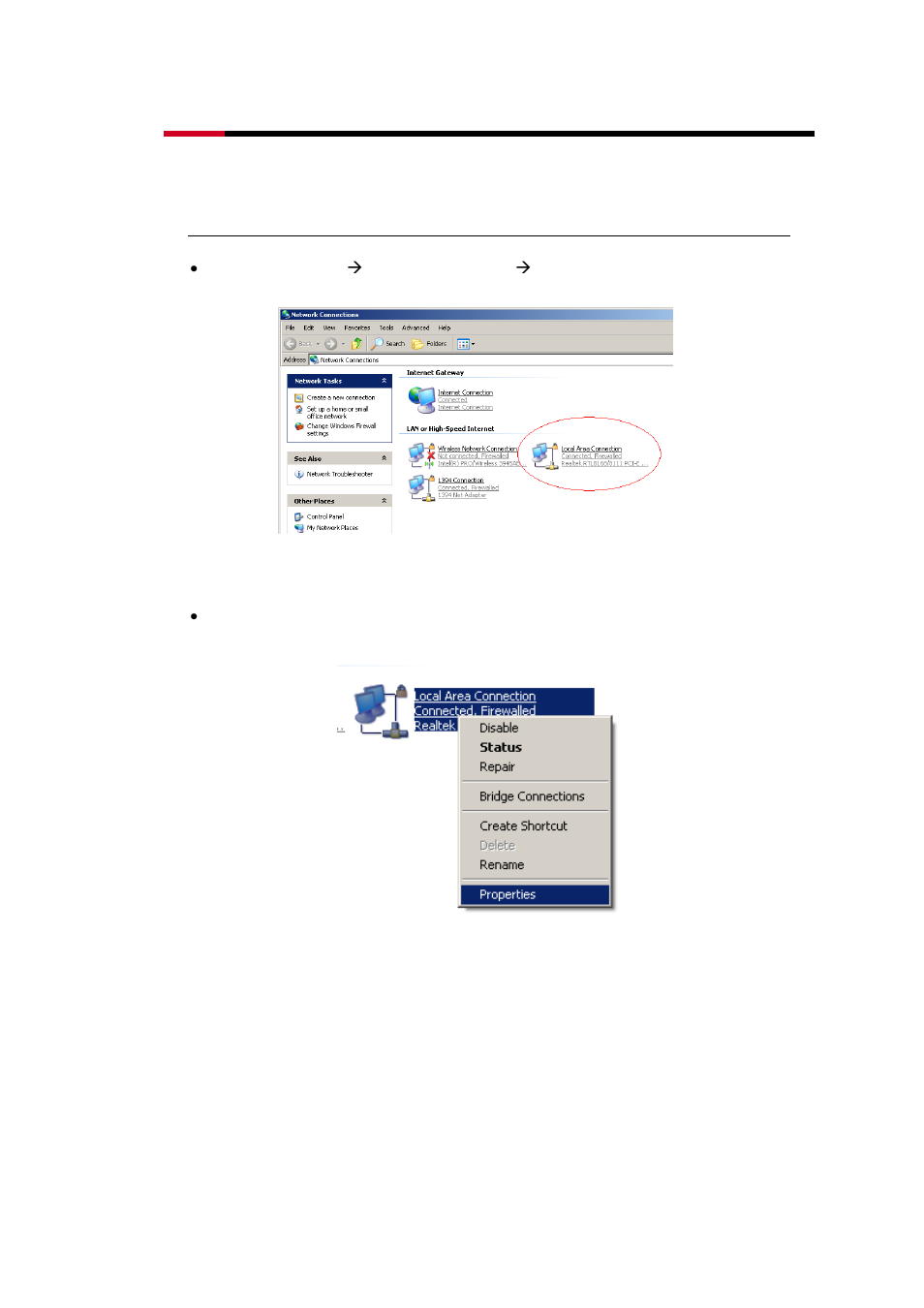 5 pc network adapter setup, Under windows xp | Rosewill ROUTERRNX EASYN400 User Manual | Page 98 / 112