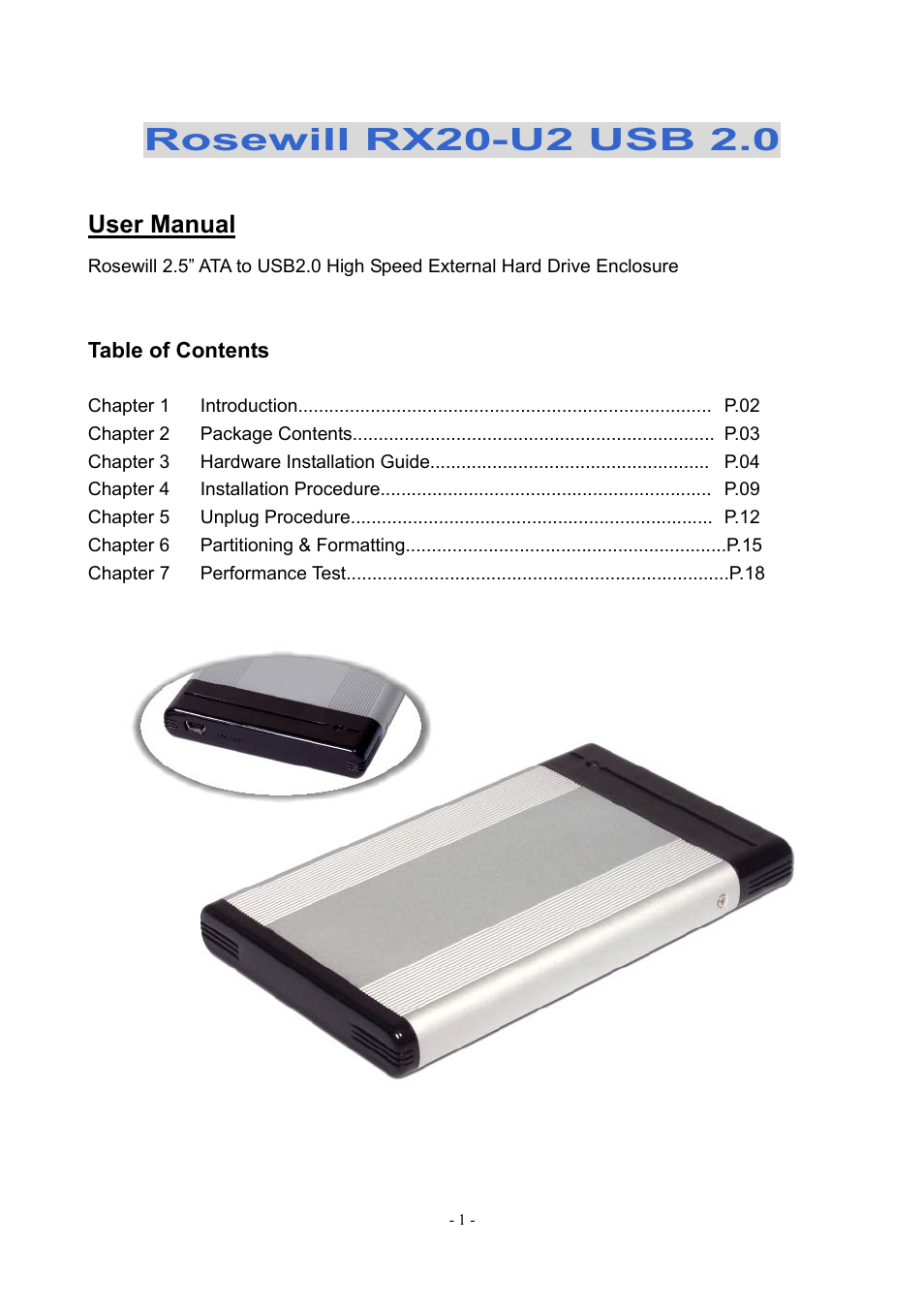 Rosewill RX20-U2 User Manual | 18 pages