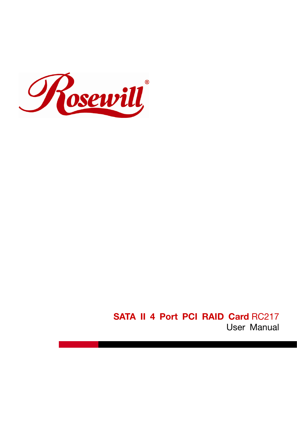 Rosewill SATA II 4 Port PCI RAID Card RC217 User Manual | 10 pages