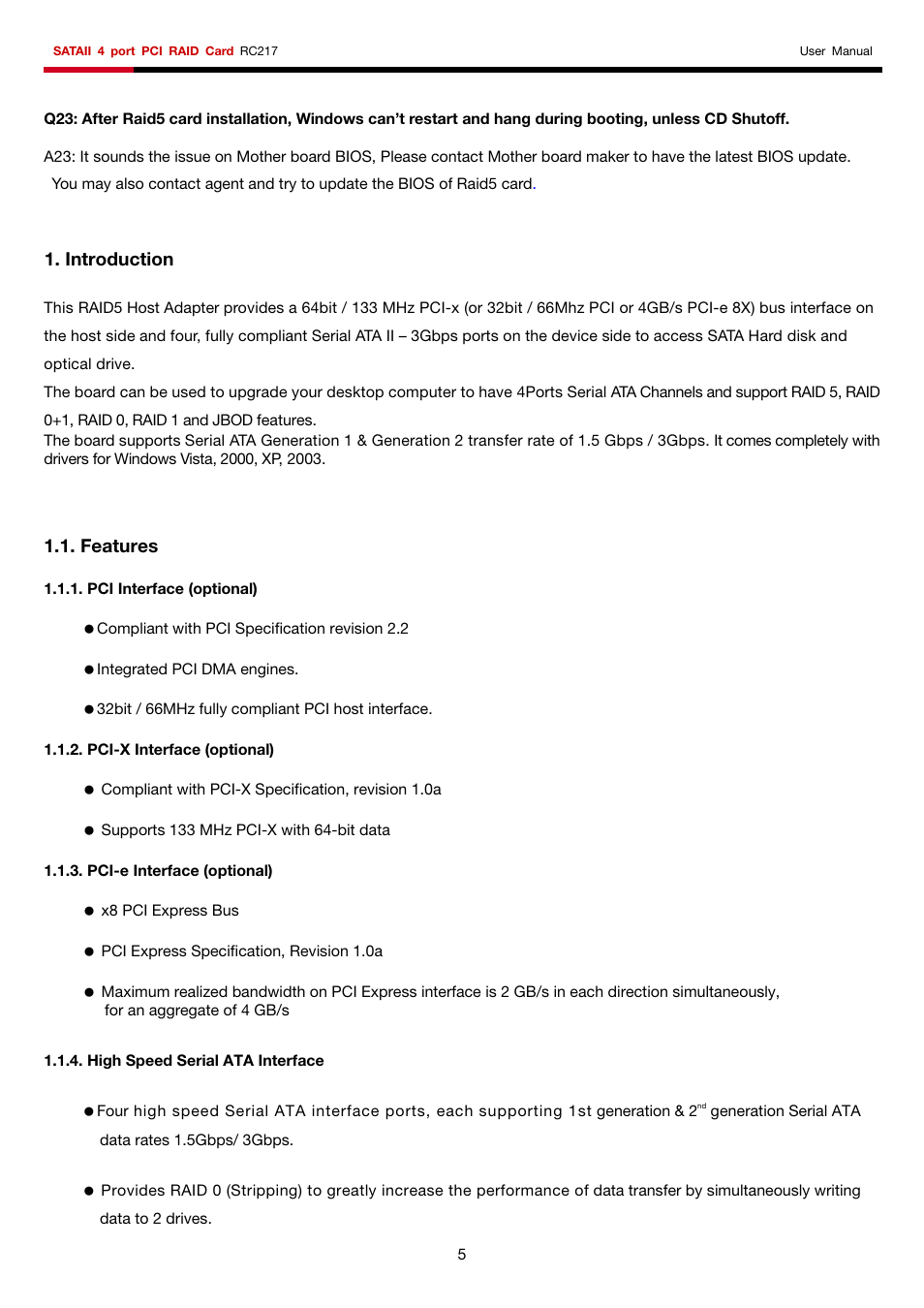 Rosewill SATA II 4 Port PCI RAID Card RC217 User Manual | Page 5 / 10