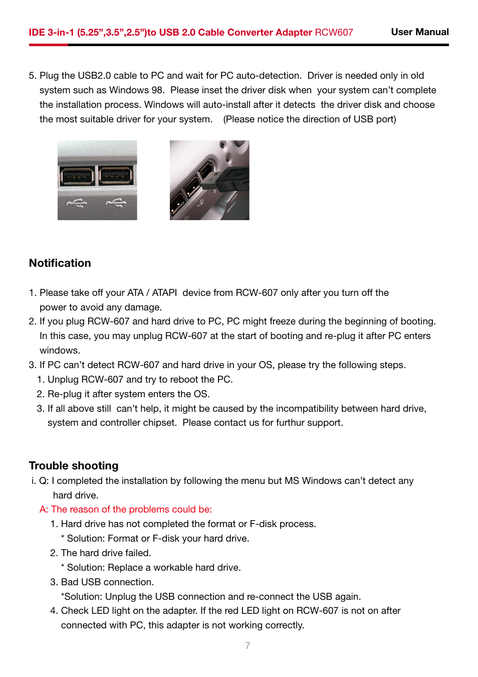 Rosewill IDE 3-in-1 User Manual | Page 8 / 10