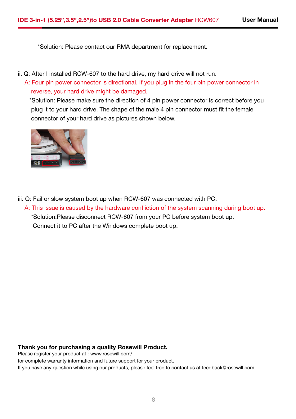 Rosewill IDE 3-in-1 User Manual | Page 9 / 10