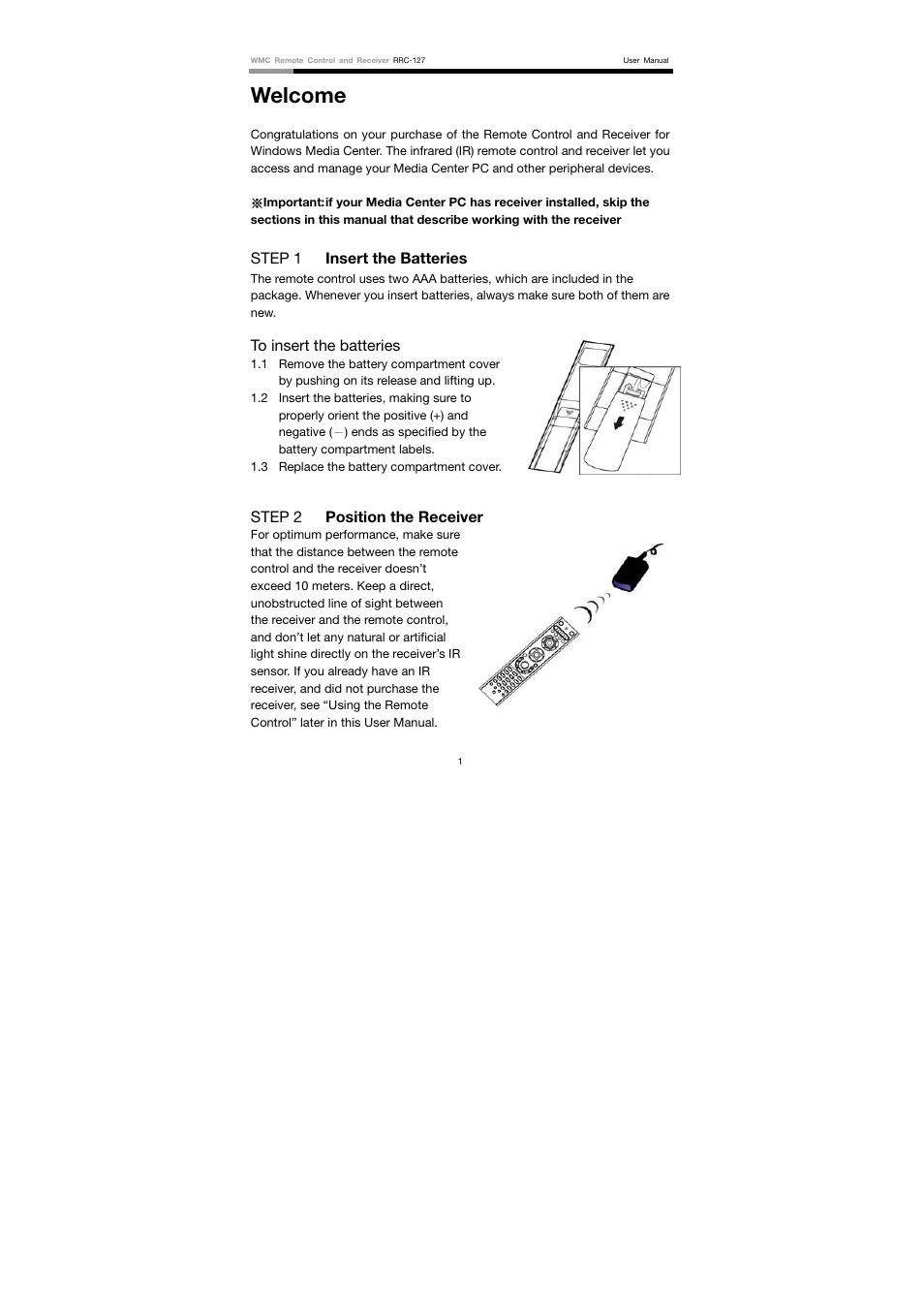 Welcome | Rosewill RRC-127 User Manual | Page 2 / 10