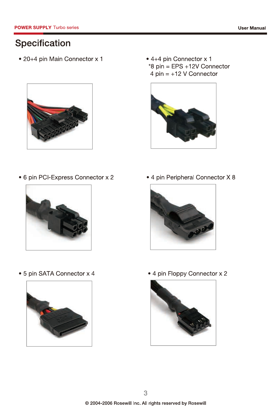 Rosewill Power Supply User Manual | Page 4 / 12