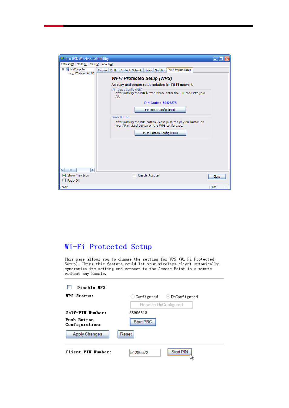 6 wi-fi protect setup, 1 method 1 pin input config (pin), Wi-fi protect setup | Rosewill WIRELESS N ADAPTER RNX-N150UBE User Manual | Page 22 / 26