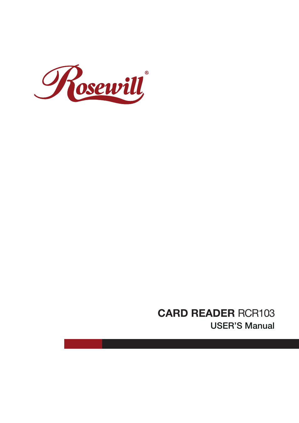 Rosewill Card Reader RCR103 User Manual | 3 pages