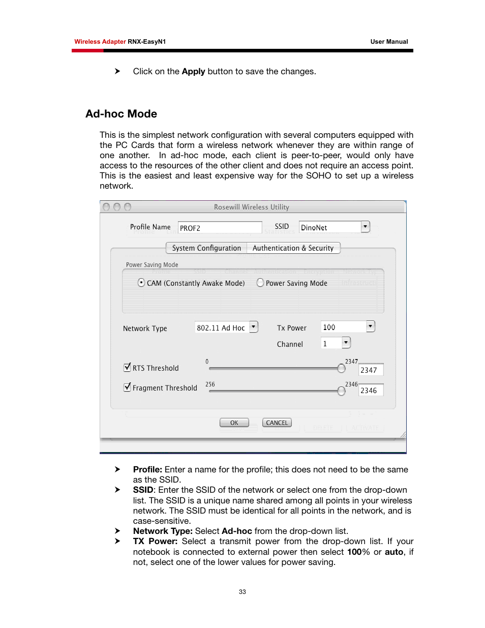 Ad-hoc mode | Rosewill RNX-EasyN1 User Manual | Page 34 / 57