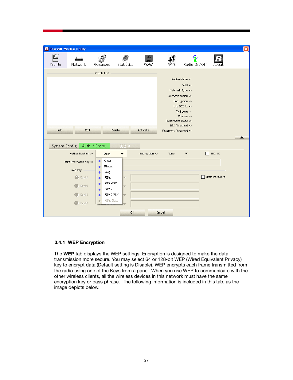 1 wep encryption | Rosewill RNX-N2X User Manual | Page 27 / 71
