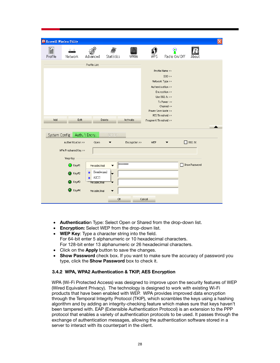 2 wpa, wpa2 authentication & tkip, aes encryption | Rosewill RNX-N2X User Manual | Page 28 / 71