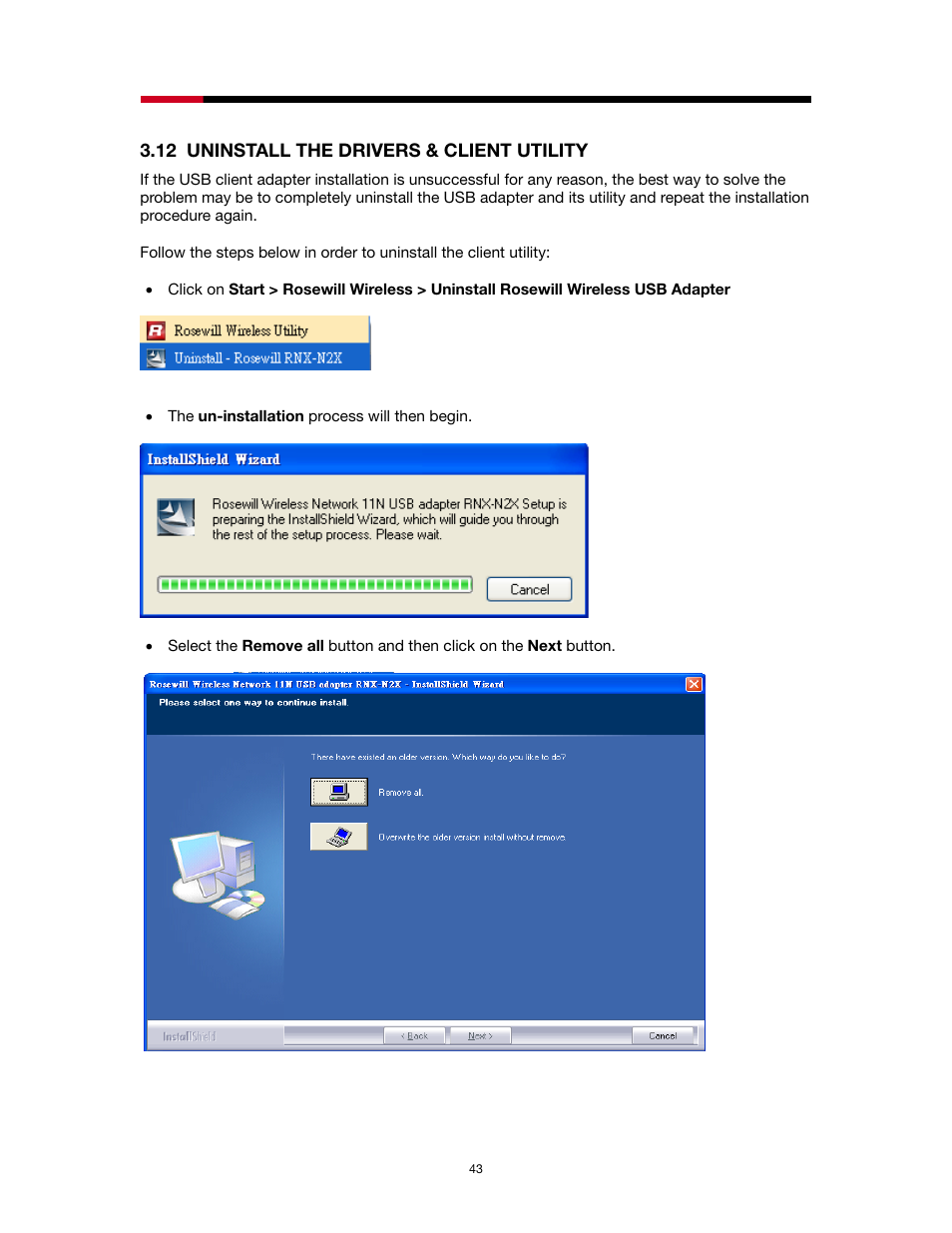 Ninstall the, Rivers, Lient | Tility | Rosewill RNX-N2X User Manual | Page 43 / 71