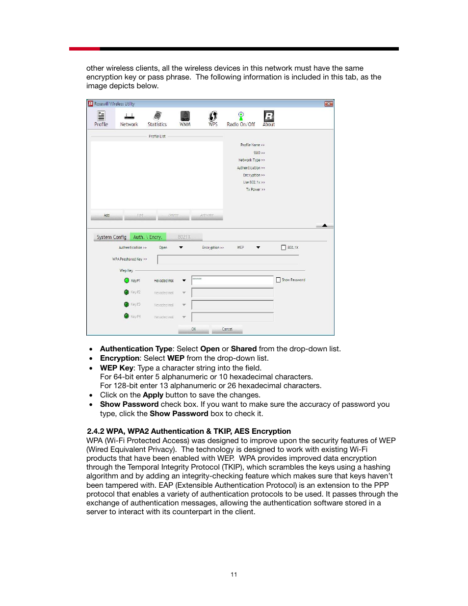 2 wpa, wpa2 authentication & tkip, aes encryption | Rosewill RNX-N1/N1MAC User Manual | Page 11 / 71