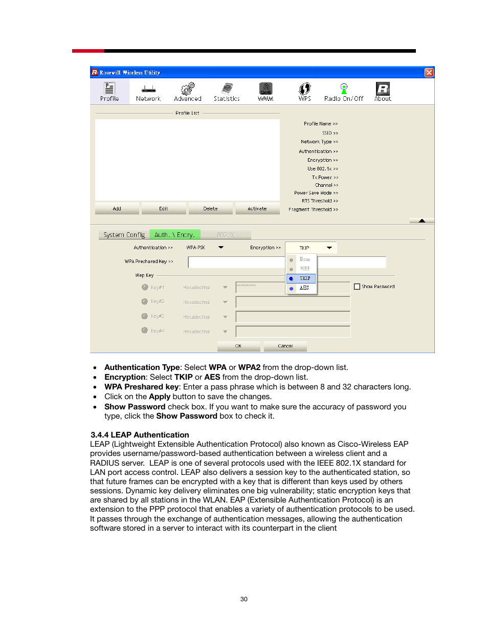4 leap authentication | Rosewill RNX-N1/N1MAC User Manual | Page 30 / 71