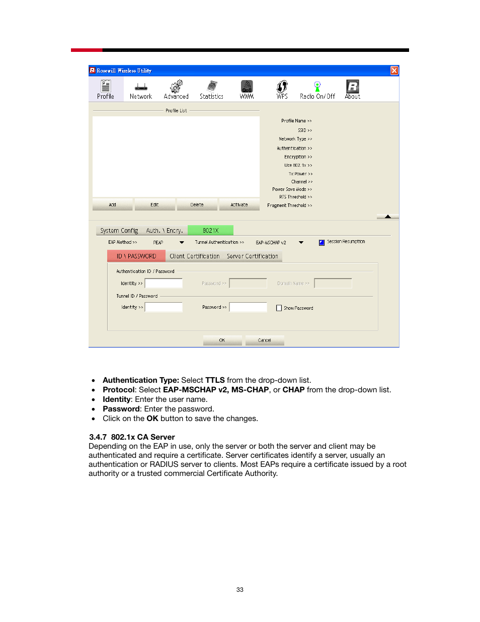 7 802.1x ca server | Rosewill RNX-N1/N1MAC User Manual | Page 33 / 71