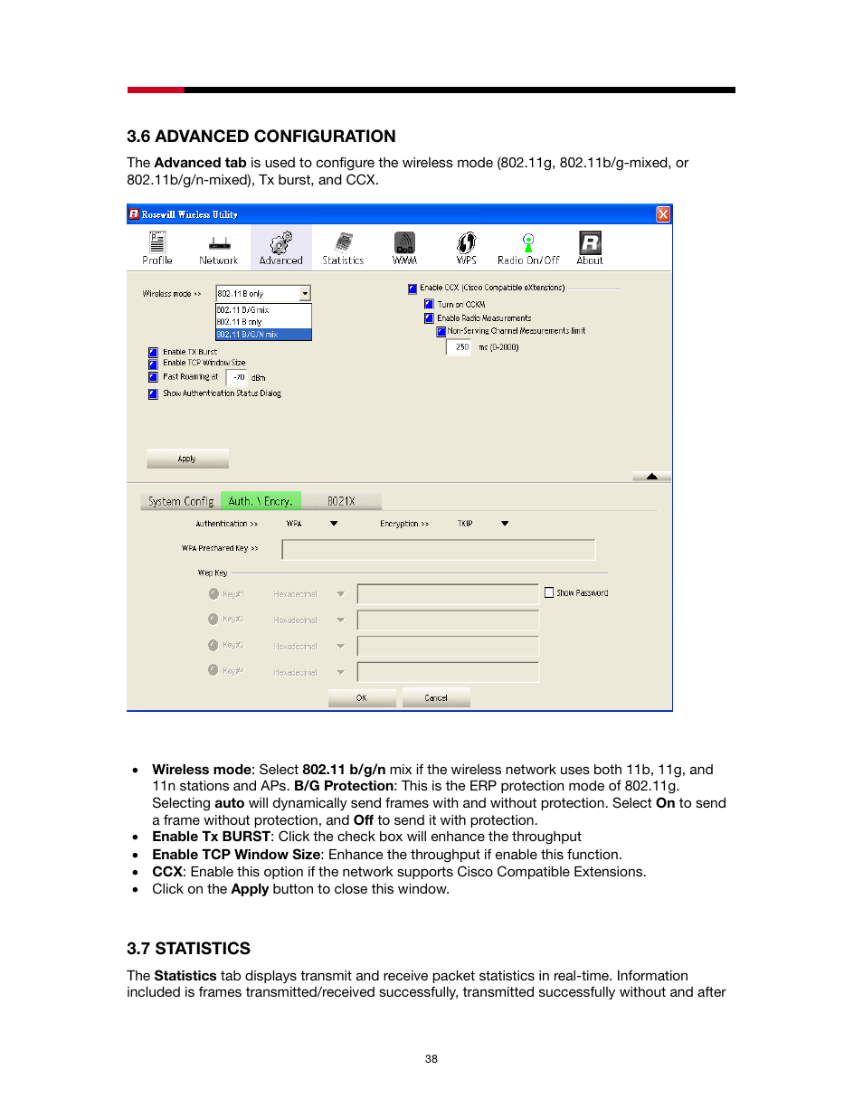 Dvanced, Onfiguration, Tatistics | Rosewill RNX-N1/N1MAC User Manual | Page 38 / 71