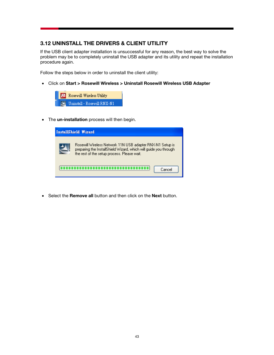Ninstall the, Rivers, Lient | Tility | Rosewill RNX-N1/N1MAC User Manual | Page 43 / 71
