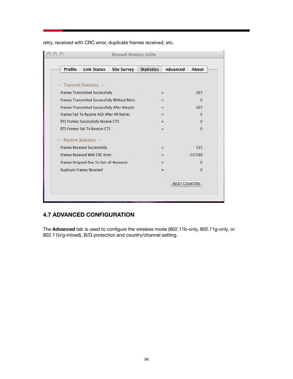 Dvanced, Onfiguration, 7 advanced configuration | Rosewill RNX-N1/N1MAC User Manual | Page 56 / 71