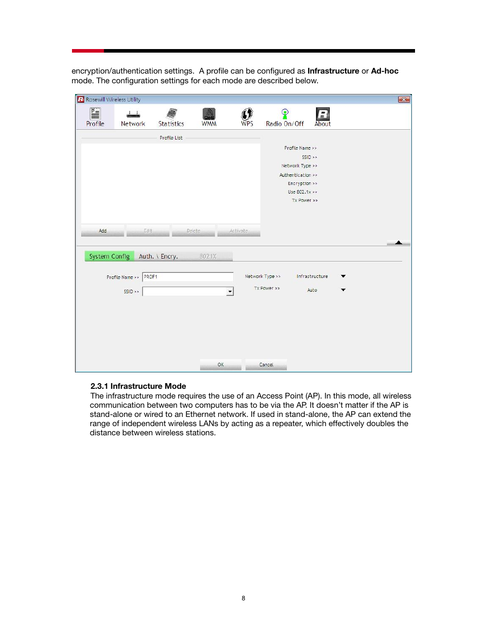 1 infrastructure mode | Rosewill RNX-N1/N1MAC User Manual | Page 8 / 71