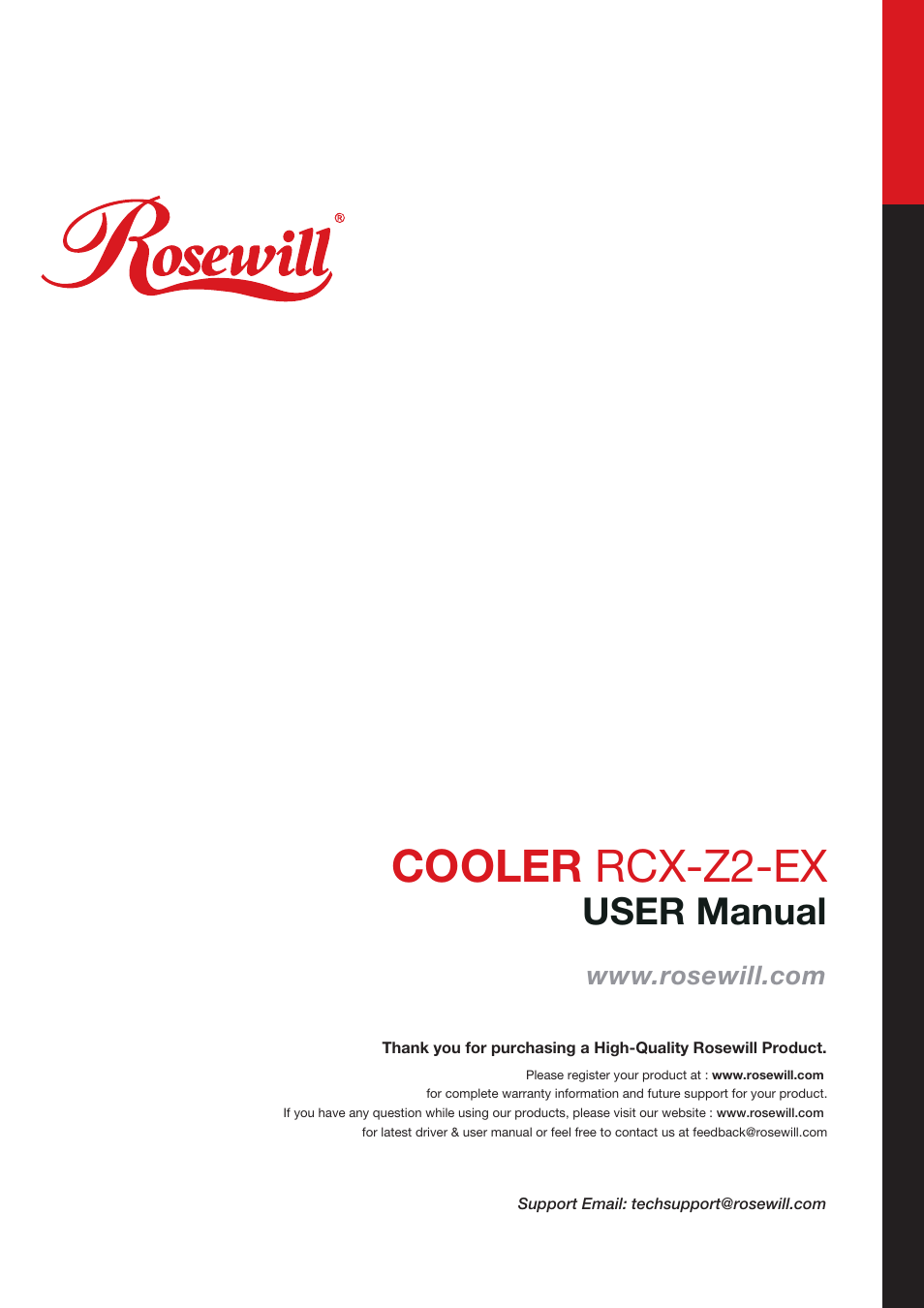 Rosewill RCX-Z2-EX User Manual | 2 pages