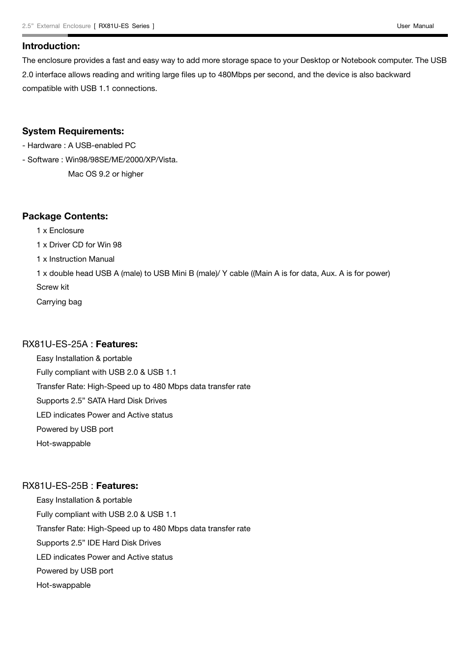 Rosewill RX81U-ES User Manual | Page 2 / 5