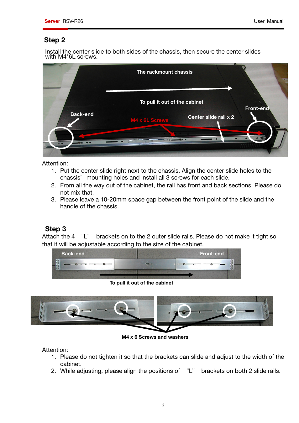 Step 2, Step 3 | Rosewill RSV-R26 User Manual | Page 3 / 6