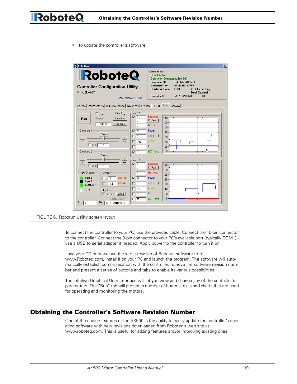 RoboteQ Dual Channel Digital Motor Controller AX500 User Manual | Page 19 / 154