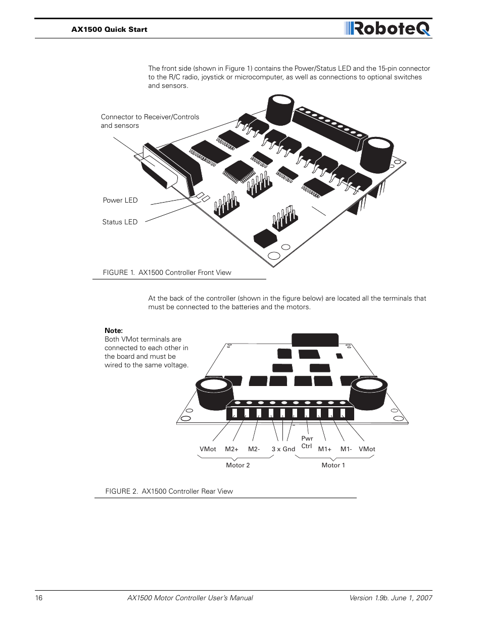 RoboteQ Dual Channel Digital Motor Controller AX2550 User Manual | Page 16 / 186