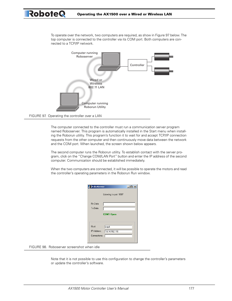 RoboteQ Dual Channel Digital Motor Controller AX2550 User Manual | Page 177 / 186