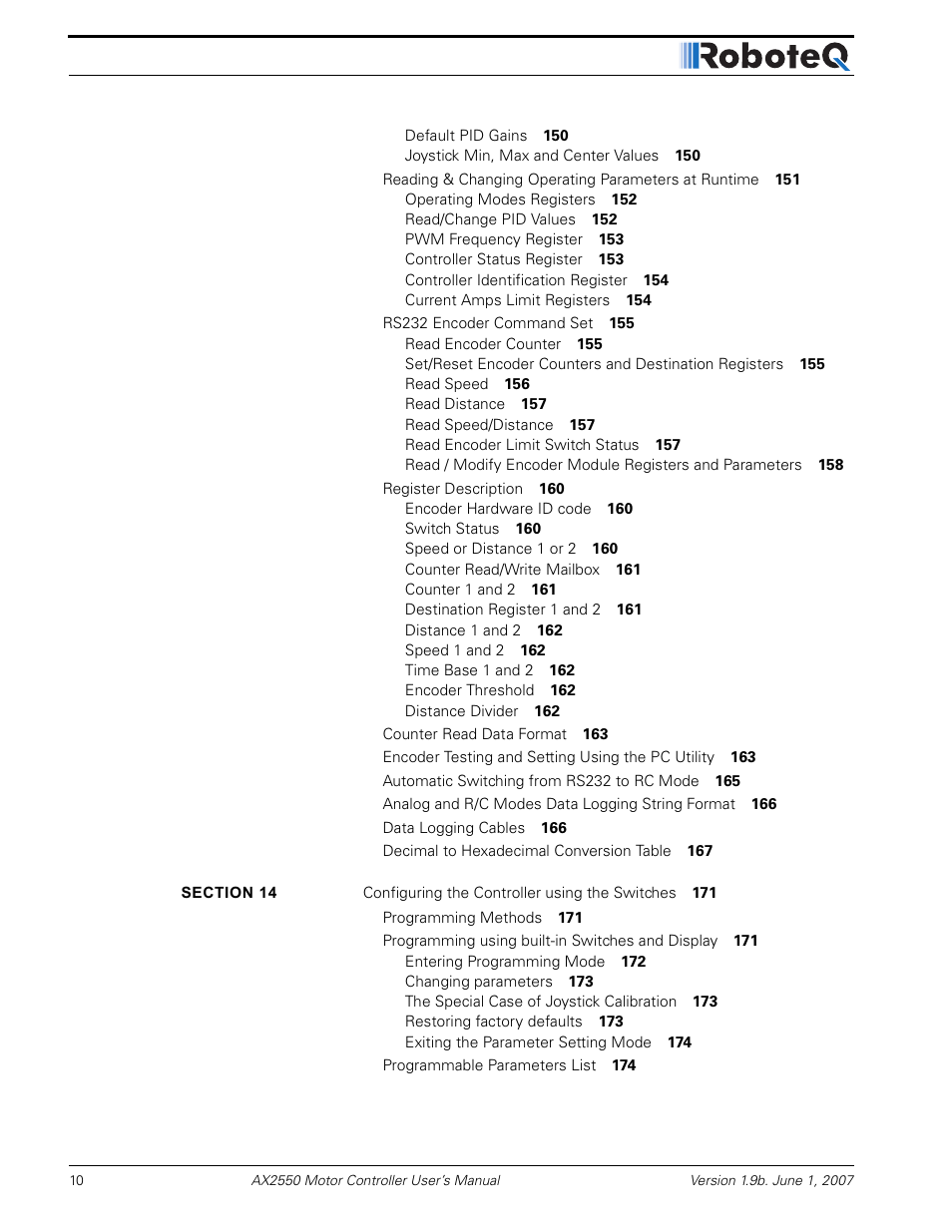 RoboteQ AX2850 User Manual | Page 10 / 200