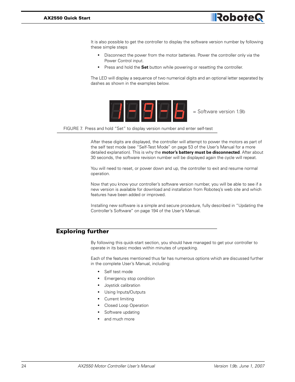 Exploring further | RoboteQ AX2850 User Manual | Page 24 / 200