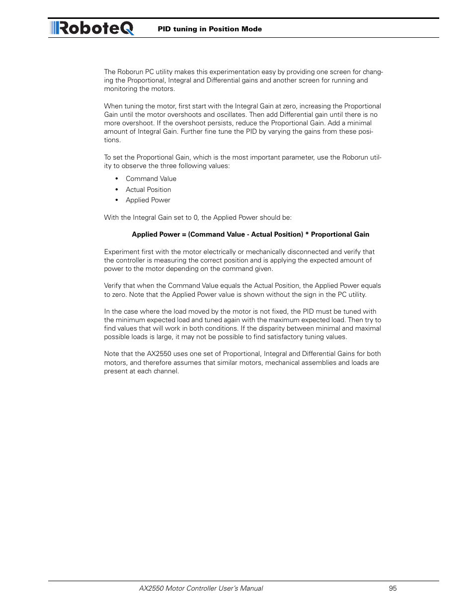 RoboteQ AX2850 User Manual | Page 95 / 200