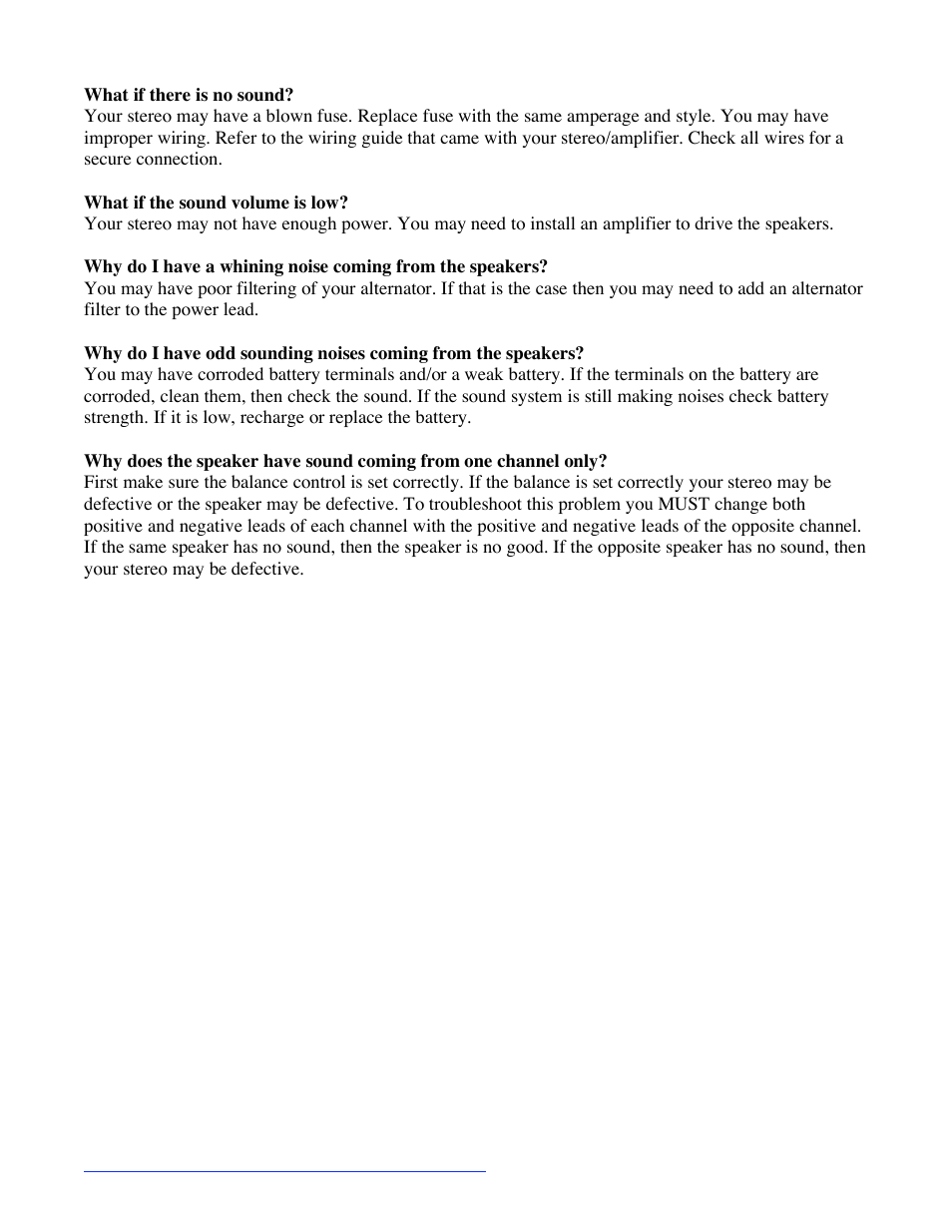 Roadmaster Car Speaker User Manual | 1 page