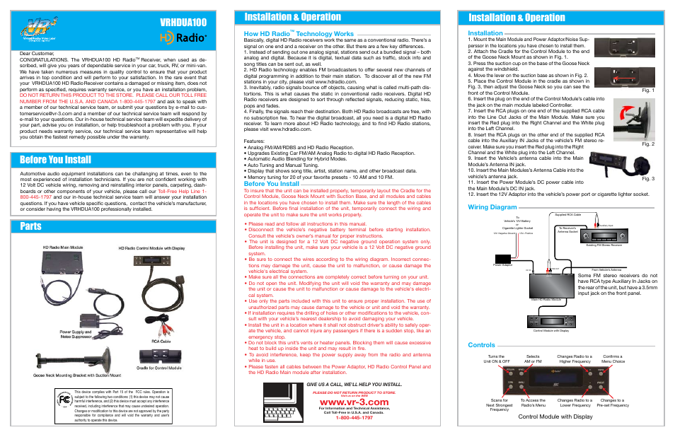 Roadmaster VRHDUA100 User Manual | 2 pages