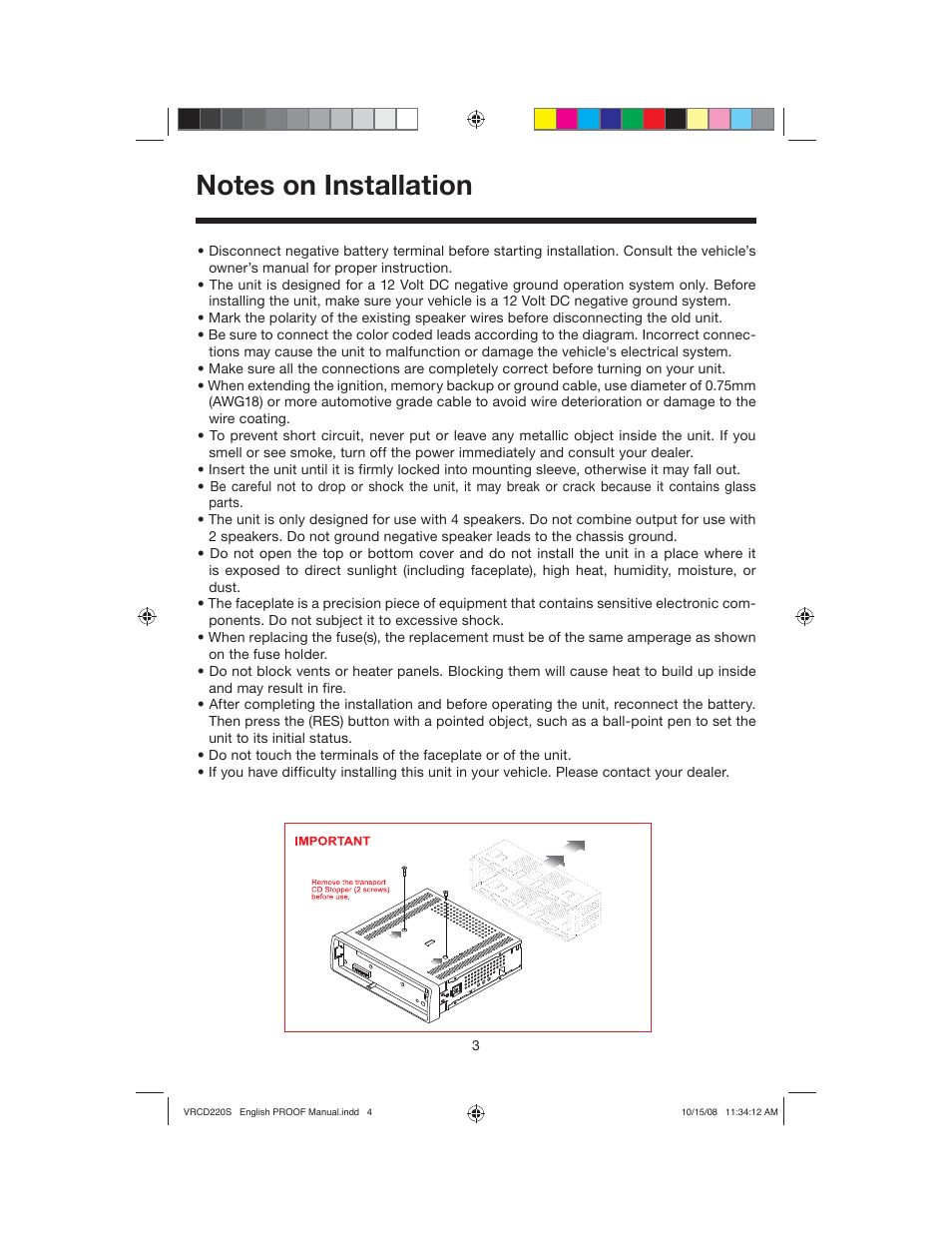 Roadmaster VRCD220S User Manual | Page 4 / 18