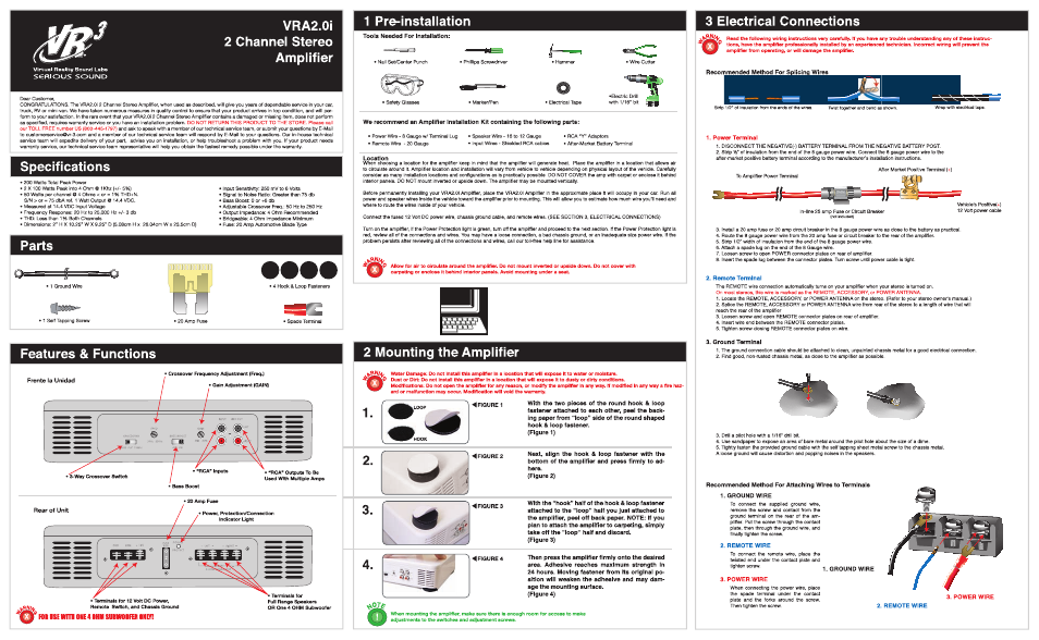 Roadmaster VRA2.0i User Manual | 2 pages