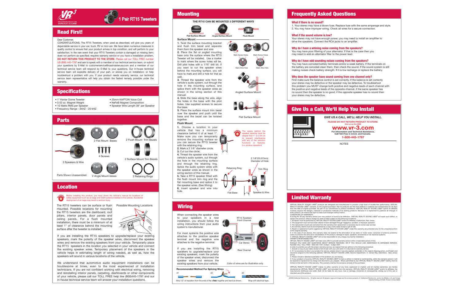 Roadmaster VR3 RT15 User Manual | 1 page