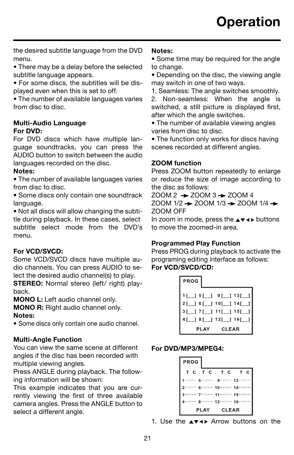 Operation | Roadmaster Multi-Media Headunit VRVD630 User Manual | Page 20 / 30