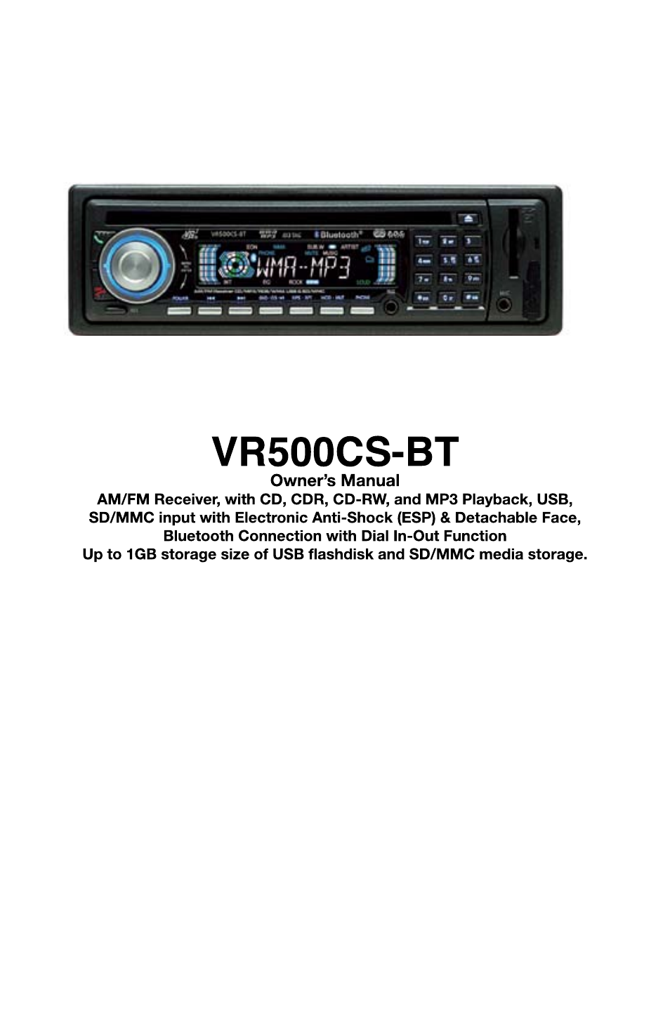 Roadmaster VR3 VR500CS-BT User Manual | 22 pages