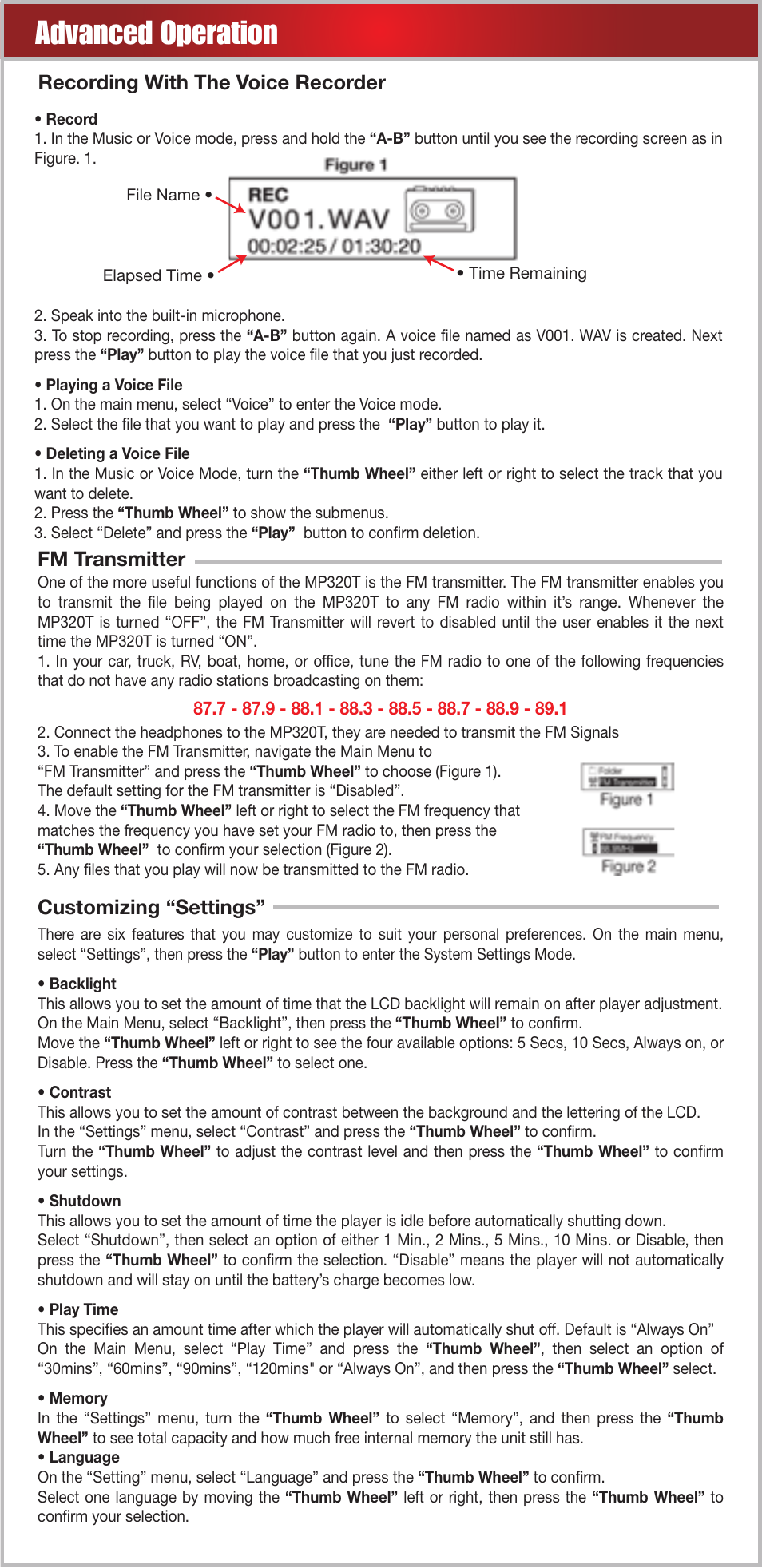 Advanced operation | Roadmaster MP320T User Manual | Page 4 / 6