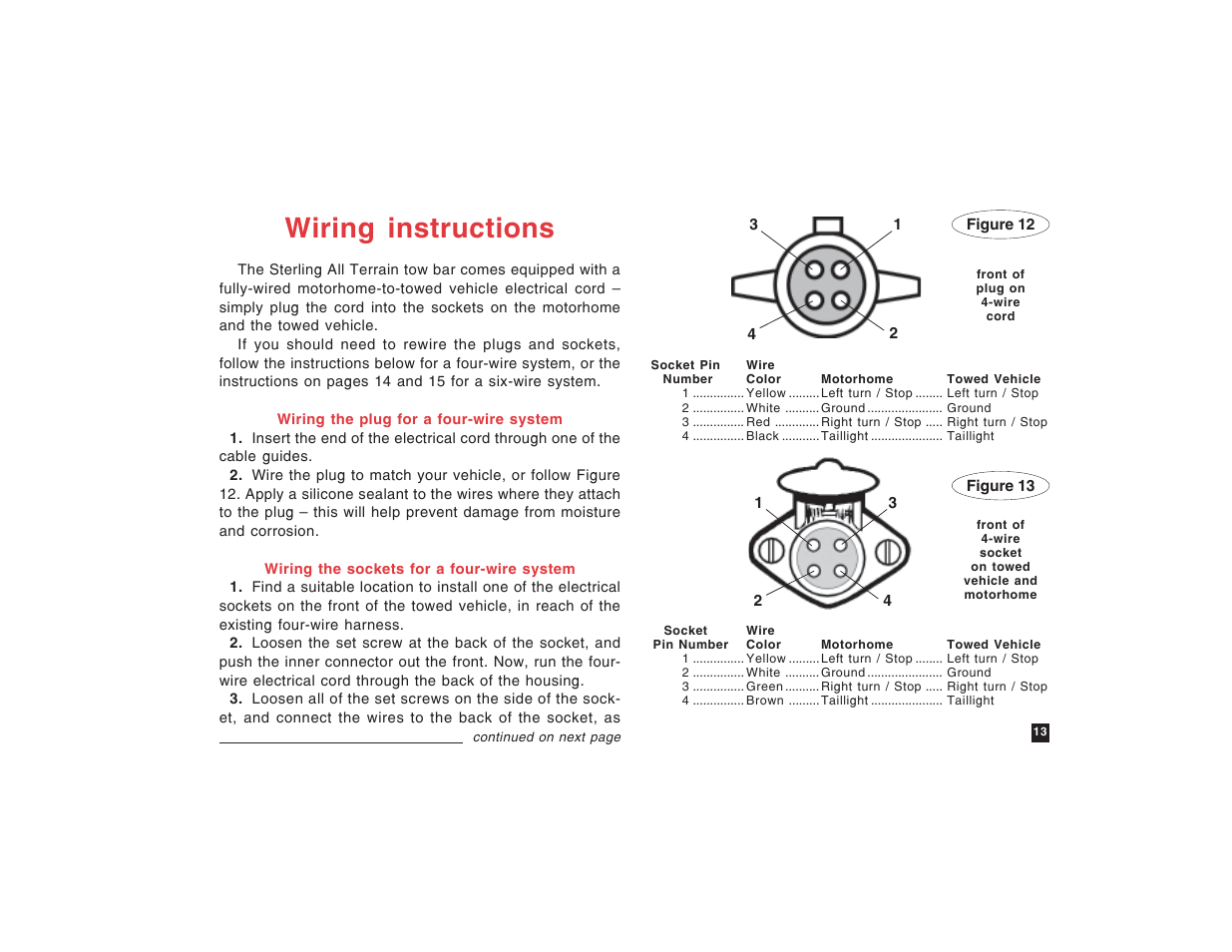 Wiring instructions | Roadmaster Sterling All Terrain User Manual | Page 15 / 24