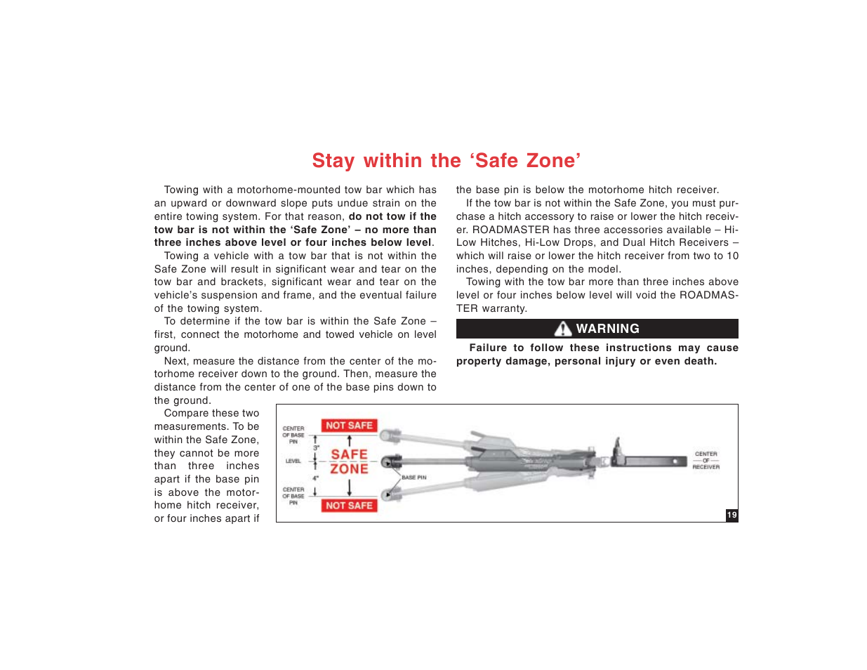 Stay within the ‘safe zone | Roadmaster Sterling All Terrain User Manual | Page 21 / 24