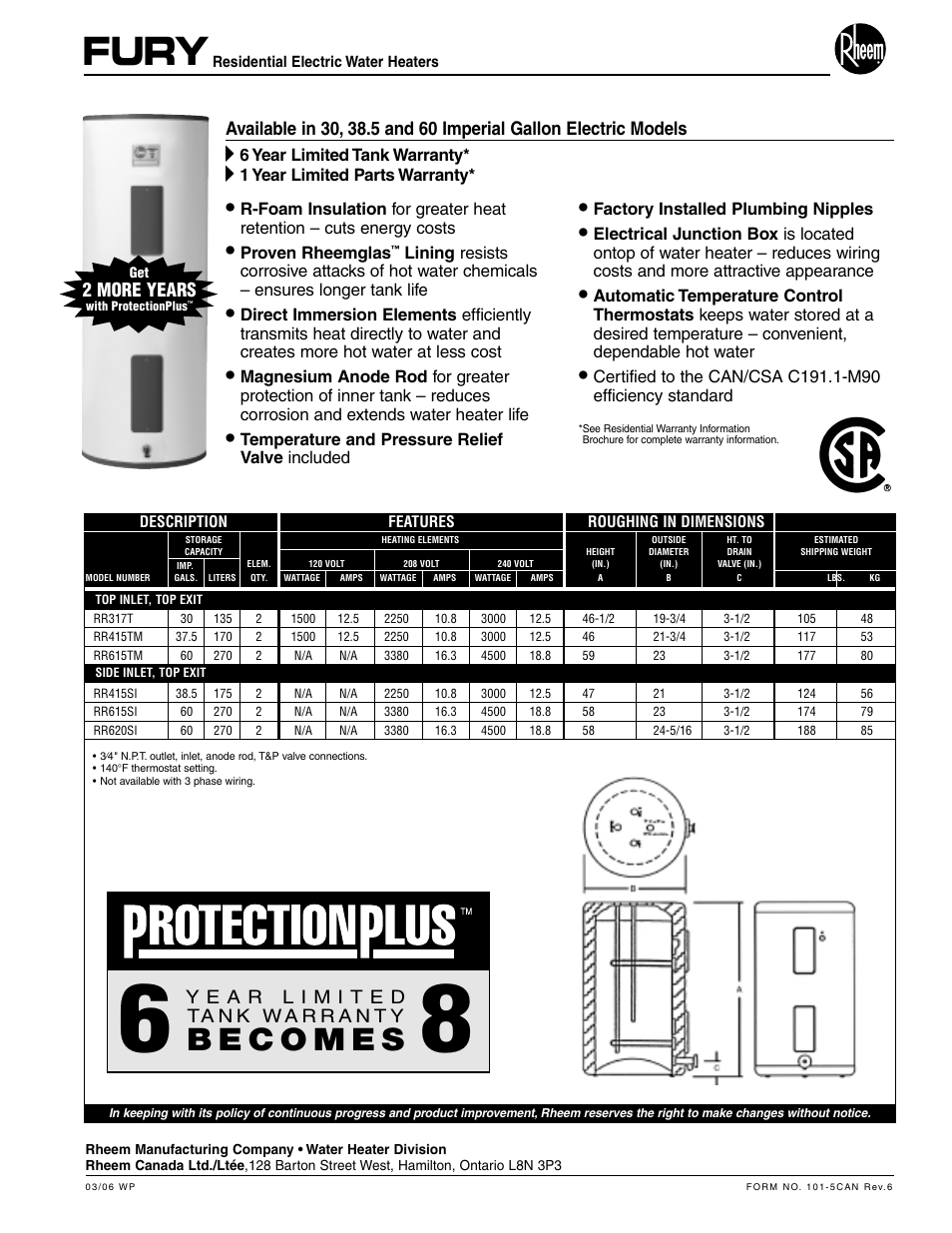 Rheem 38.5 User Manual | 1 page