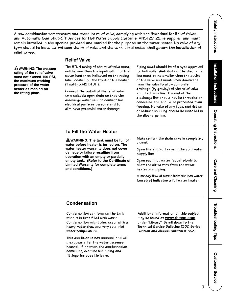 Rheem GE Series User Manual | Page 7 / 20