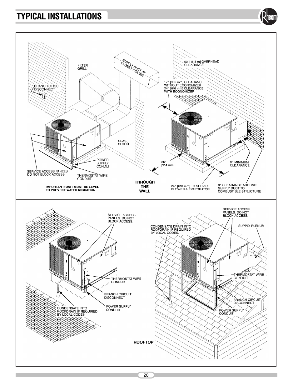 Typical installations | Rheem RSNA-B Series User Manual | Page 20 / 40