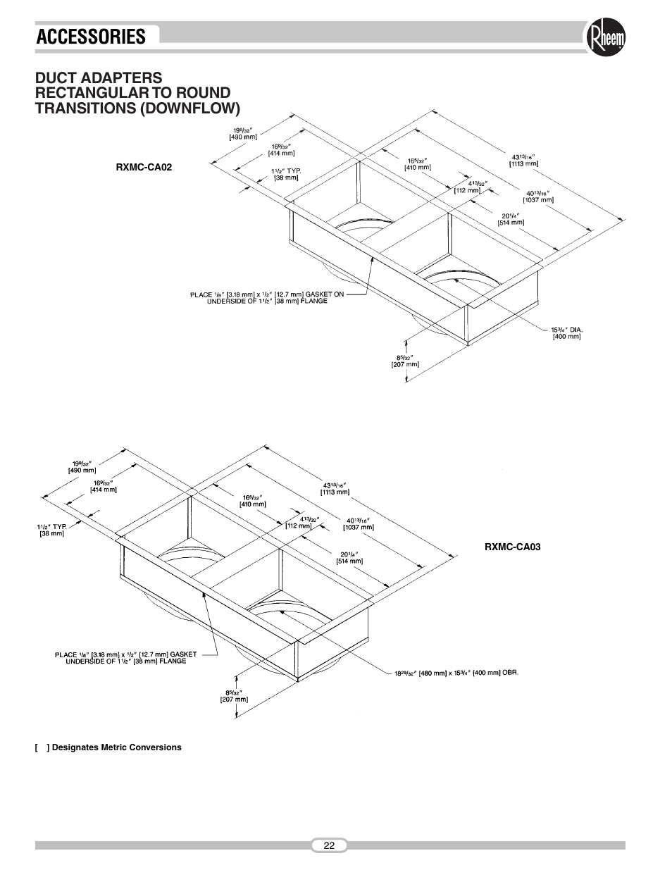 Accessories | Rheem RSNA-B Series User Manual | Page 22 / 40